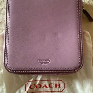 RARE NEW Coach Leather zipper CD Case-Lilac Y2K